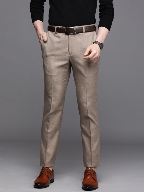 

Raymond Men Brown Self-Design Slim Fit Formal Trousers