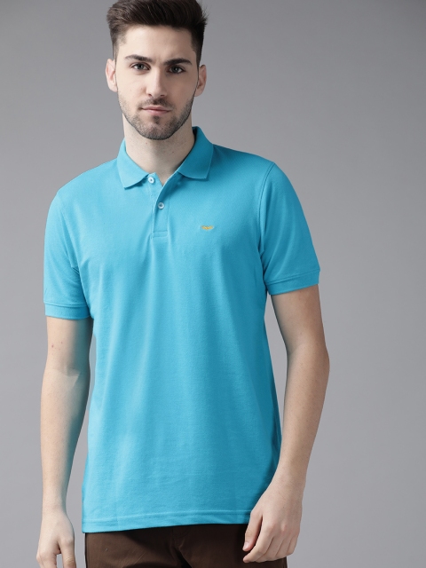 

Park Avenue Men Blue Polo Collar Slim Fit T-shirt