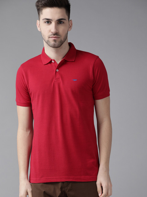 

Park Avenue Men Maroon Polo Collar Slim Fit T-shirt