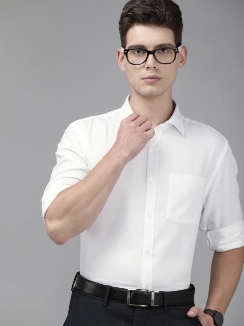 

Park Avenue Men Solid White Opaque Slim-Fit Pure Cotton Formal Shirt