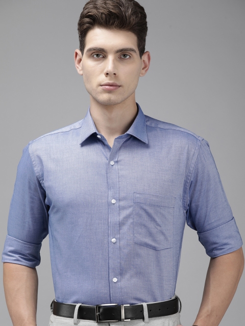 

Park Avenue Men Solid Blue Opaque Pure Cotton Formal Shirt