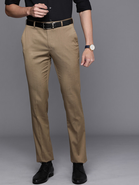 

Raymond Men Brown Textured Slim Fit Formal Trousers