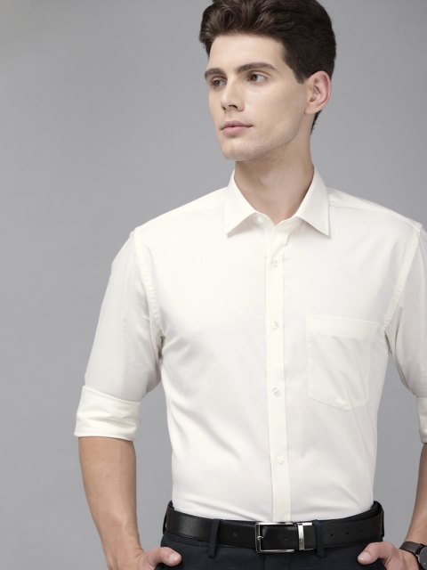 

Park Avenue Men Solid Off-White Opaque Slim-Fit Pure Cotton Formal Shirt