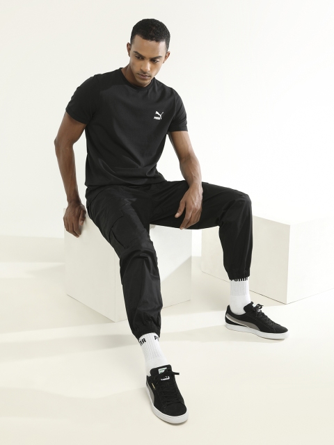 

Puma Men Black Self-design Classics Slim Fit T-shirt