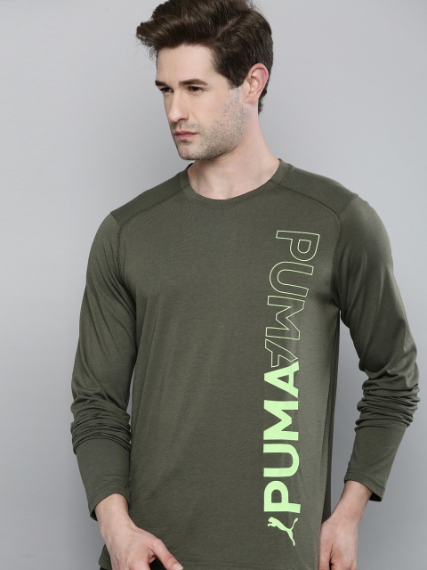 

Puma Men Green Brand Logo PrintedLong SleevesTraining T-shirt