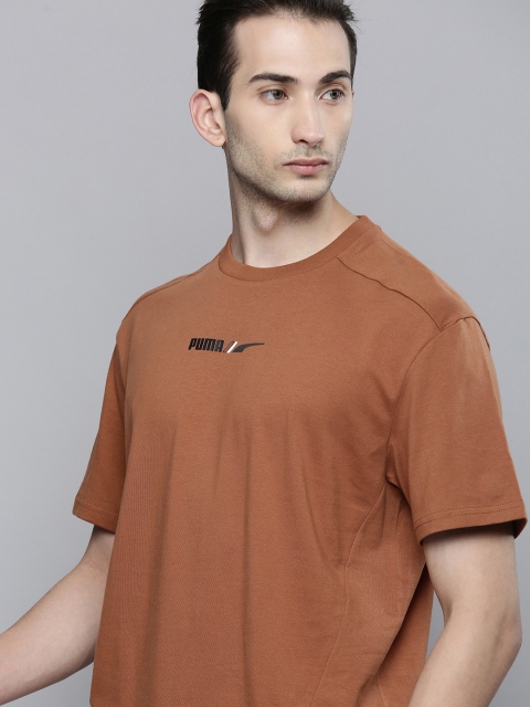 

Puma Men Brown Solid RAD/CAL Relaxed Fit Pure Cotton T-shirt