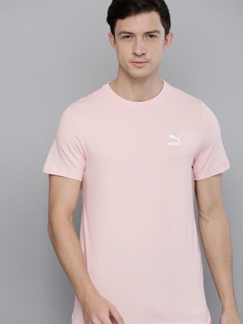 

Puma Men Pink Classics Brand Logo Printed T-shirt