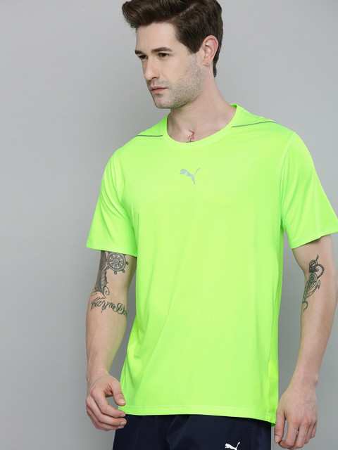 

Puma Men Neon Green RUN COOLadapts Short Sleeves T-shirt