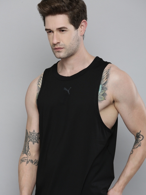 

Puma Men Black Solid Round Neck Studio Tank T-shirt