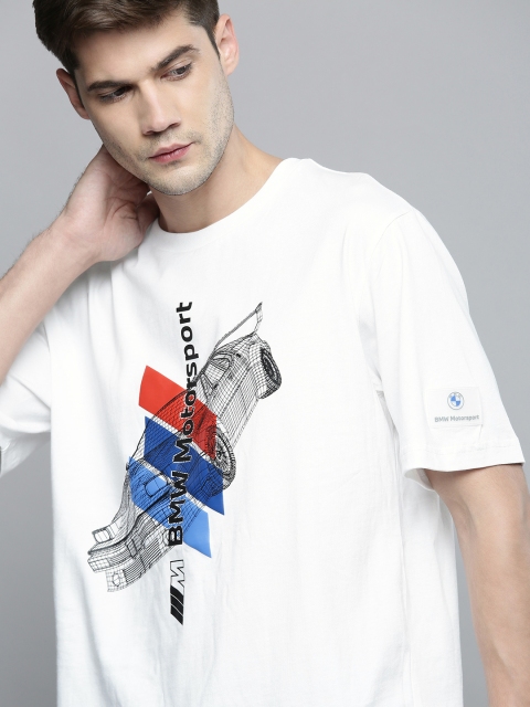 

PUMA Motorsport Men White BMW M Street Graphic Printed Slim Fit T-shirt