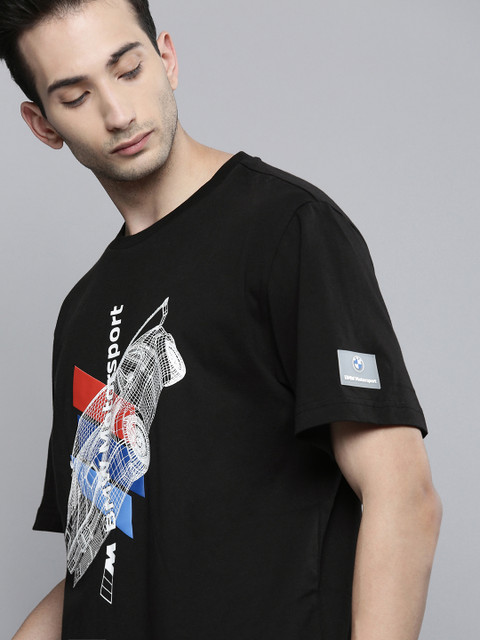 

PUMA Motorsport Men Black BMW M Street Graphic Printed Slim Fit T-shirt
