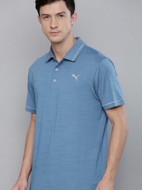 

Puma Men Blue Polo Collar T-shirt
