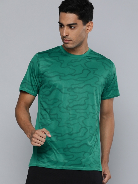 

Puma Men Green Graphic Printed Short Sleeves Running T-Shirt