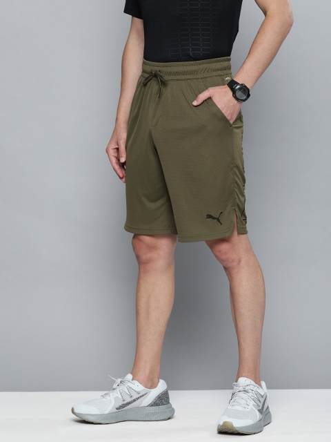 

Puma Men Olive Green Typography Printed Drycell 10" Knitted Training Sports Shorts