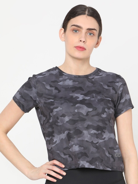 

Silvertraq Black & Grey Camouflage Regular Top