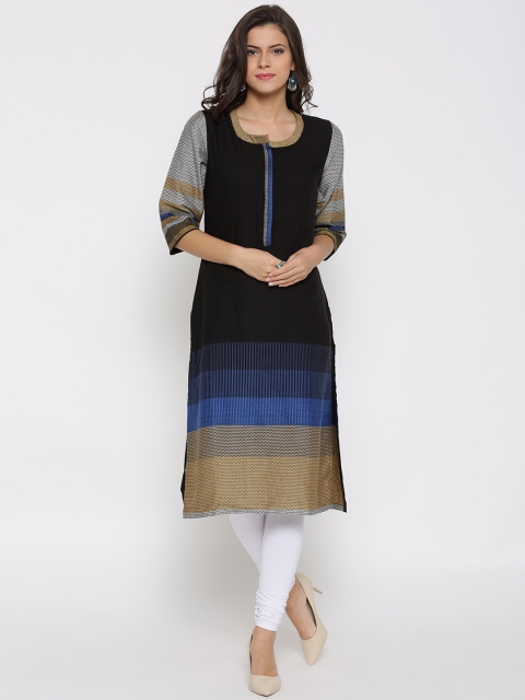 

Biba Women Black Patterned Straight Kurta