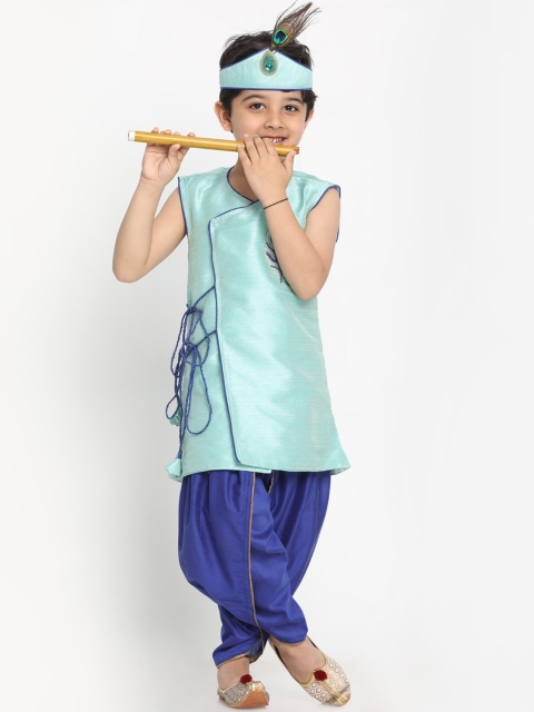 

JBN Creation Boys Blue Ethnic Motifs Embroidered Regular Beads and Stones Kurta with Salwar