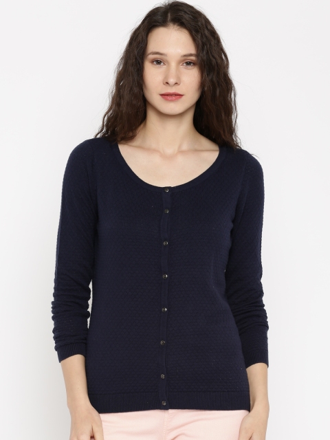 

Vero Moda Women Navy Blue Self-Design Cardigan