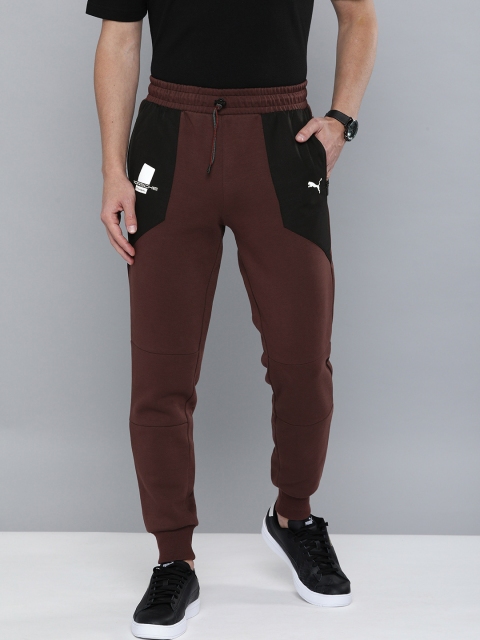 

PUMA Motorsport Maroon & Black Coloublocked Porsche Legacy Knitted Slim Fit Jogger Pants