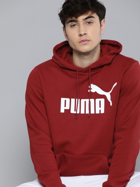 

Puma Men Red & White Essential Big Logo Printed Hooded Sweatshirt