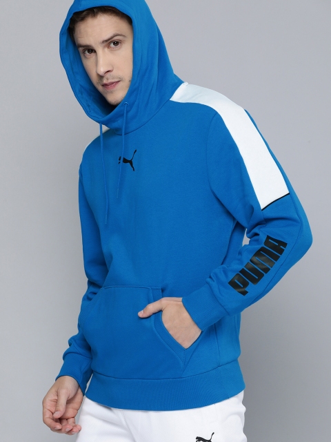 

Puma Men Blue Colourblocked Hooded Sweatshirt