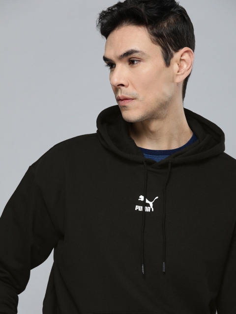 

Puma Men Black Classics Oversized Loose Hoodie Sweatshirt
