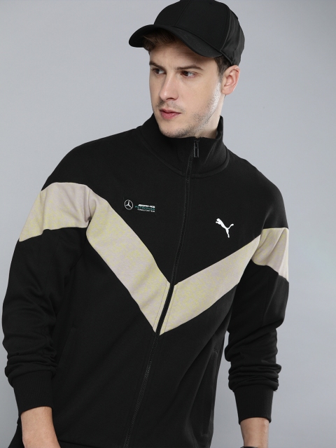 

PUMA Motorsport Men Black & Brown Colourblocked Mercedes F1 MCS Sweat Sporty Track Jacket