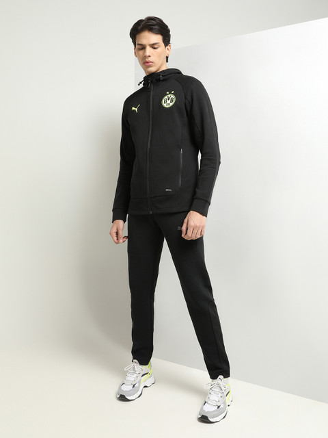 

Puma Men Black Typography DryCELL BVB Casuals Bomber Football Jacket