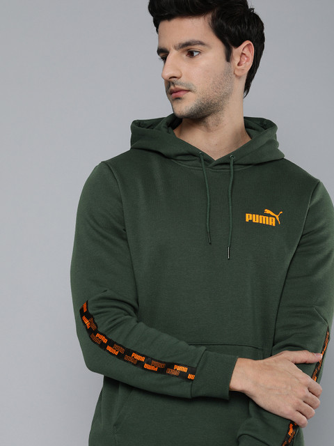 

Puma Men Dark Green Regular Fit POWER Hooded Pullover Sweatshirt With Logo Print