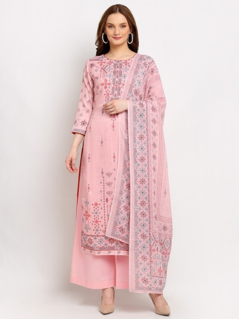 

Stylee LIFESTYLE Pink Embroidered Unstitched Dress Material