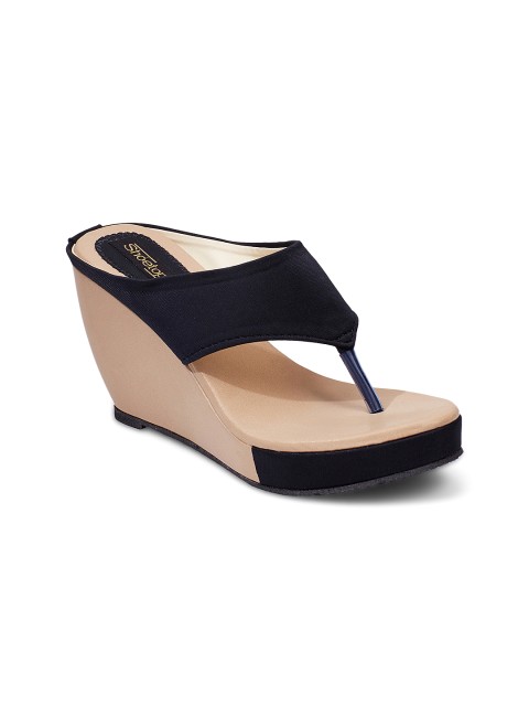 

Shoetopia Women Black Solid Wedges