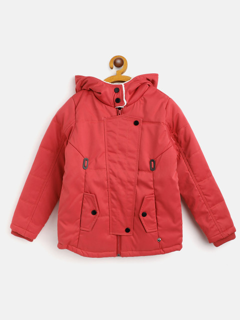 

Monte Carlo Girls Brick Red Solid Hooded Padded Jacket