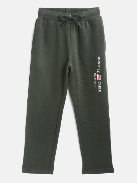 

Monte Carlo Boys Olive Green Solid Track Pants