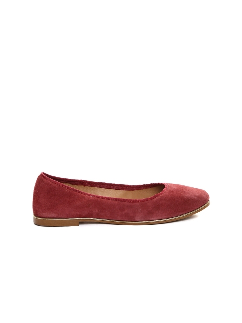 

Carlton London Women Maroon Suede Ballerinas