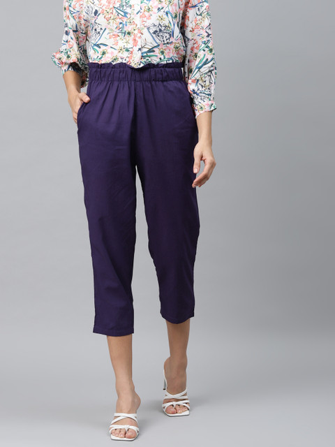 

I AM FOR YOU Women Purple Loose Fit Trousers