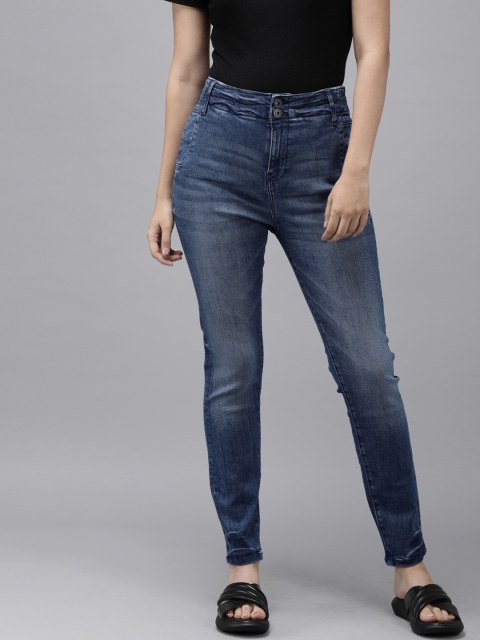 

Vero Moda Women Blue Skinny Fit High-Rise Light Fade Stretchable Jeans