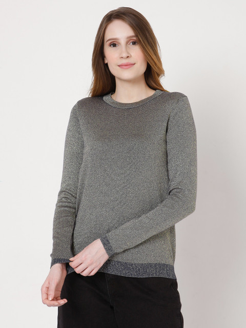 

Vero Moda Women Navy Blue Solid Pullover