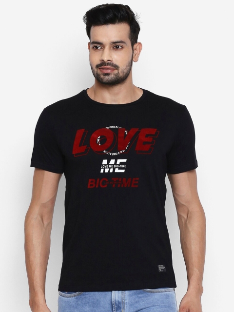 

People Men Black Red Typography Printed Cotton Pure Cotton T-shirt