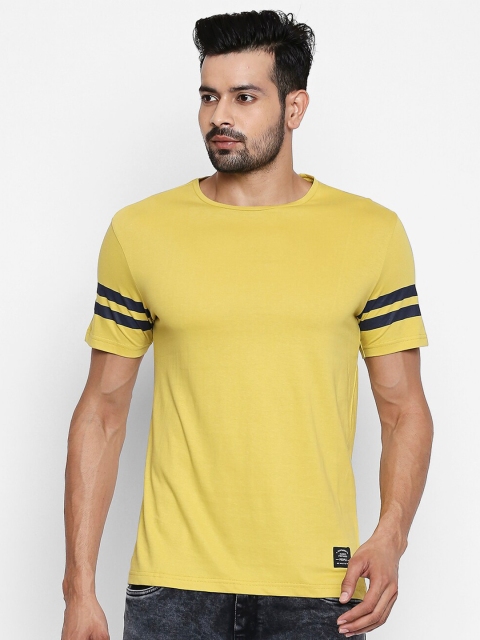 

People Men Mustard Yellow Pure Cotton T-shirt