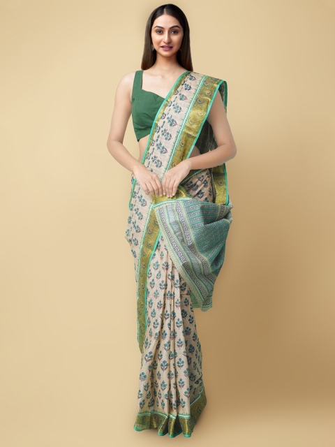 

Unnati Silks Women Beige Woven Design