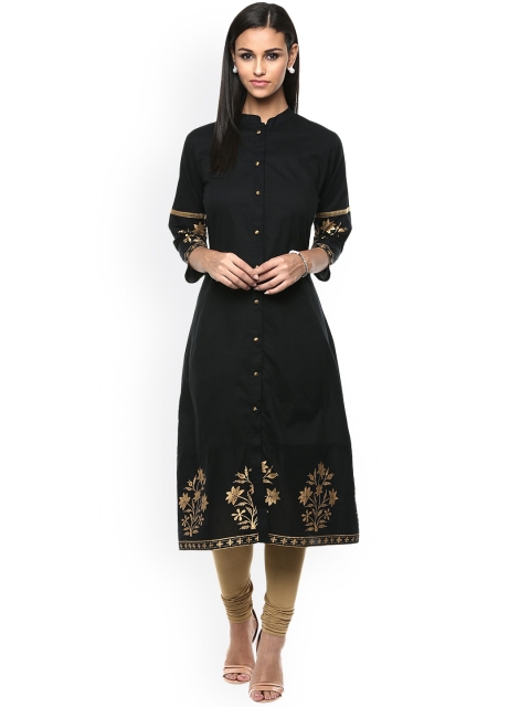 

Bhama Couture Women Black Printed A-Line Kurta