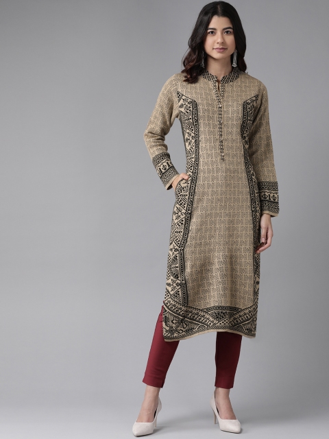 

Cayman Women Cream-Coloured Kurta