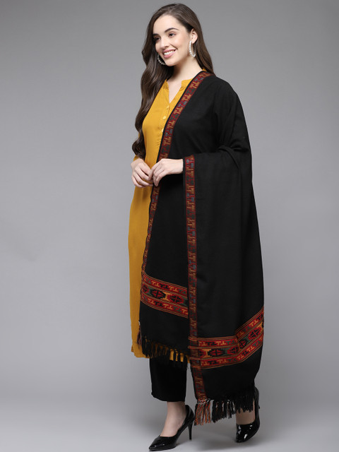 

Cayman Women Black Solid Shawl