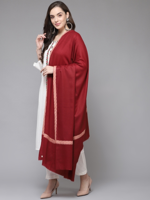 

Cayman Women Maroon Solid Shawl