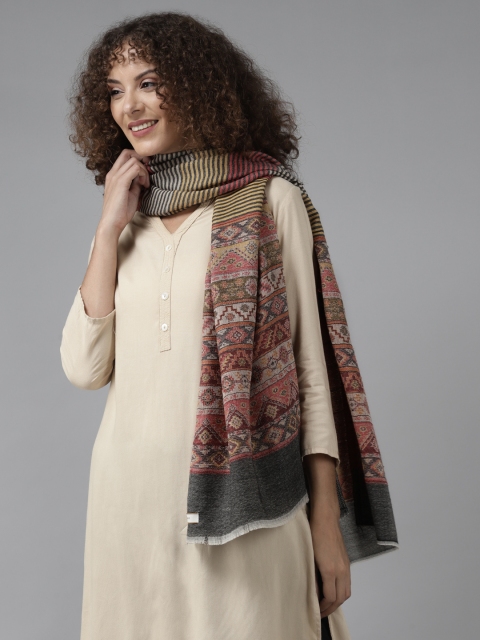 

Cayman Women Multicoloured Striped Stole, Multi