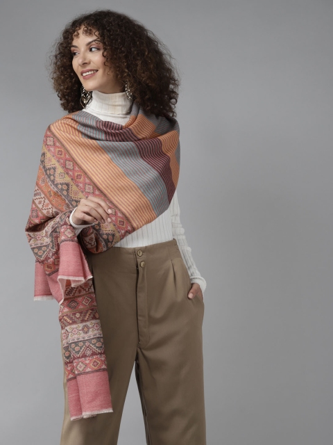 

Cayman Women Multicoloured Striped Stole, Multi