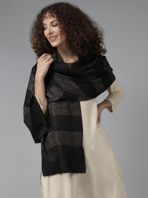 

Cayman Women Black & Beige Striped Stole
