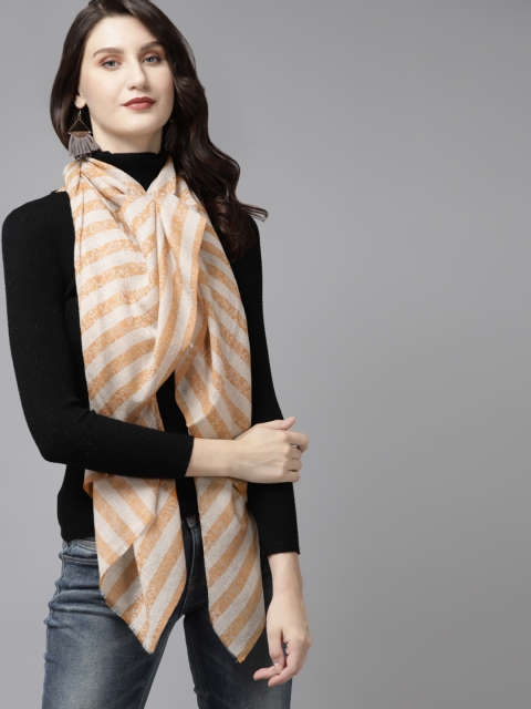 

Cayman Women Mustard & Beige Striped Stole