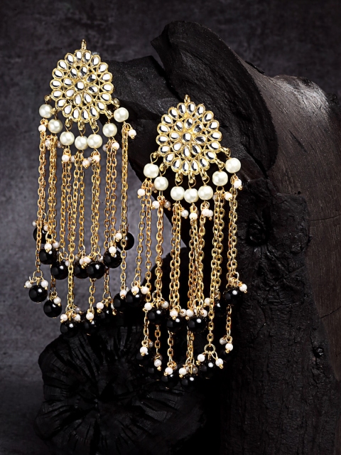 

KARATCART Black Contemporary Drop Earrings
