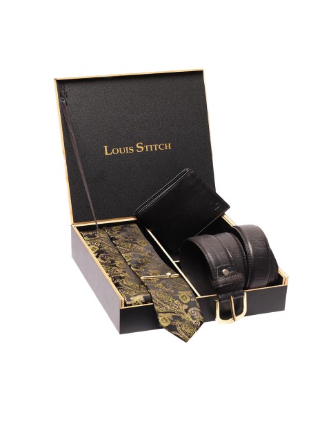 

LOUIS STITCH Men Gold & Black Accessory Gift Set